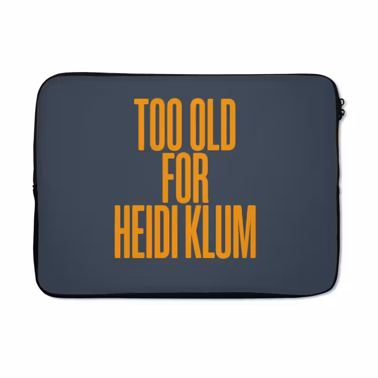 Laptophoes - Too old for heidi klum - Geel - Blauw — 5