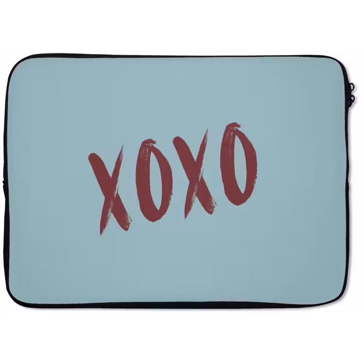 Laptophoes - XOXO - Blauw - Rood — 1