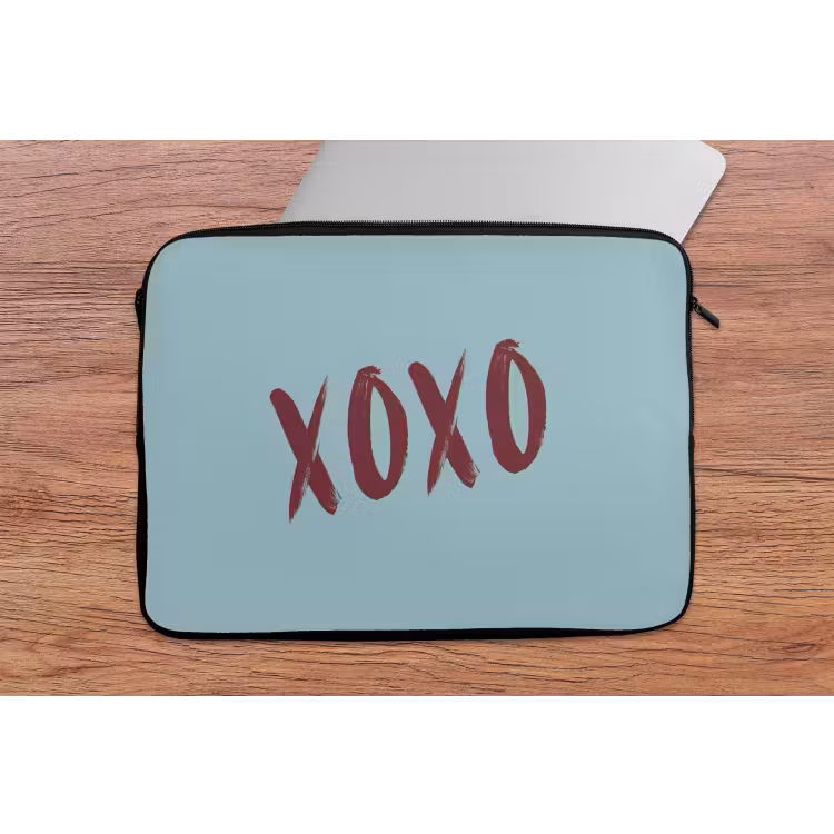 Laptophoes - XOXO - Blauw - Rood — 2