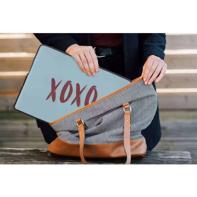 Laptophoes - XOXO - Blauw - Rood — 4