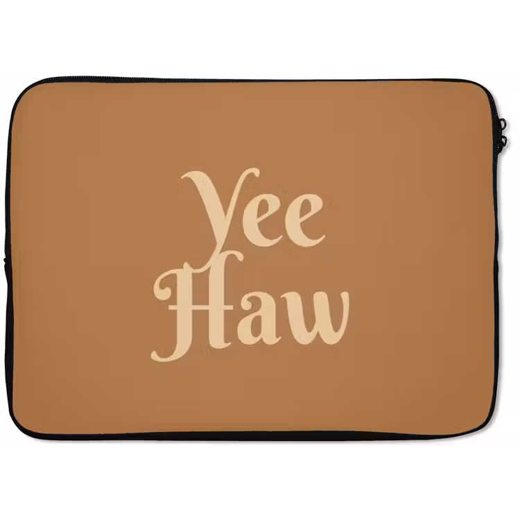 Laptophoes - Yee haw - Bruin - Minimalistisch — 1
