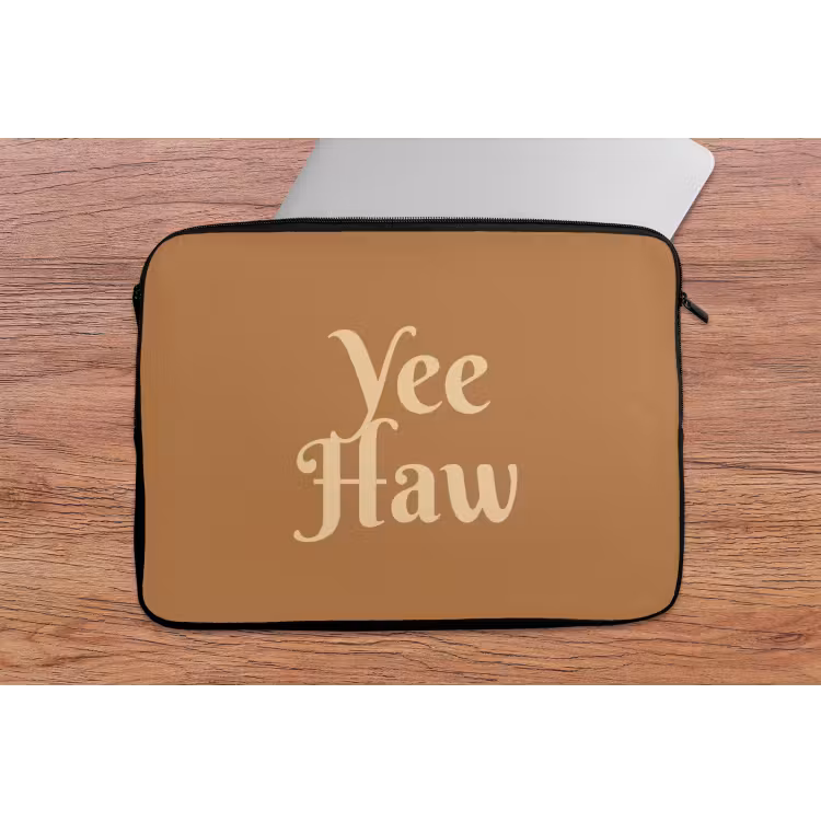 Laptophoes - Yee haw - Bruin - Minimalistisch — 2