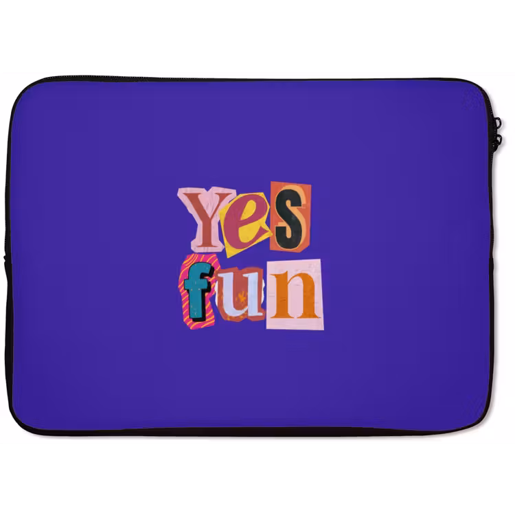 Laptophoes - Yes fun - Kleurrijk - Collage-stijl — 1