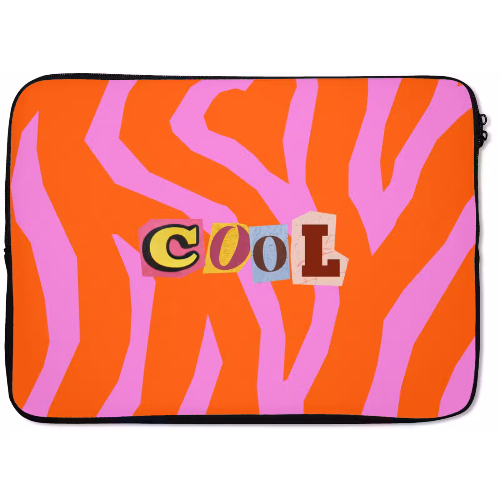 Laptophoes - Zebraprint - Grafisch - COOL - Oranje — 1