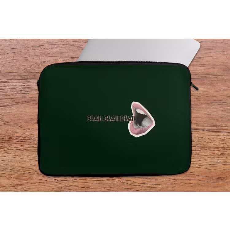 Laptophoes - BLAH BLAH BLAH - Mond - Groen — 2