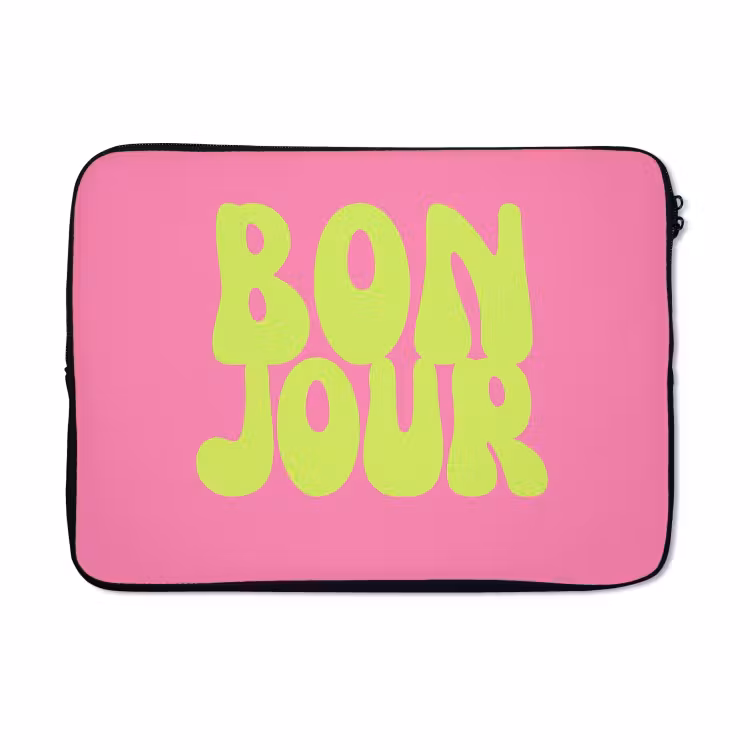 Laptophoes - Bonjour - Roze - Fel groen — 5