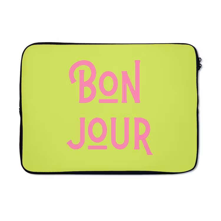 Laptophoes - Groen - Roze bonjour - art-deco — 5