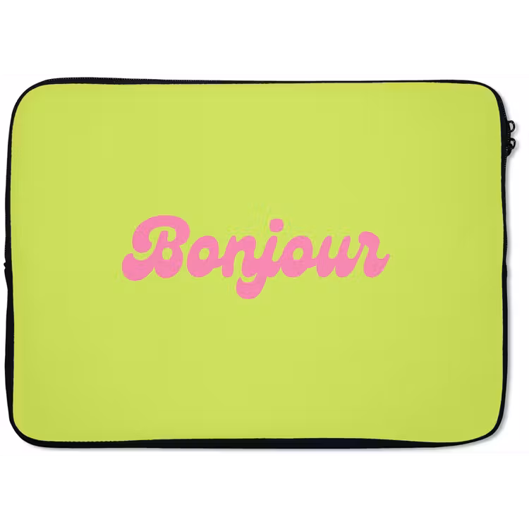 Laptophoes - Groen - Roze bonjour - Retro — 1