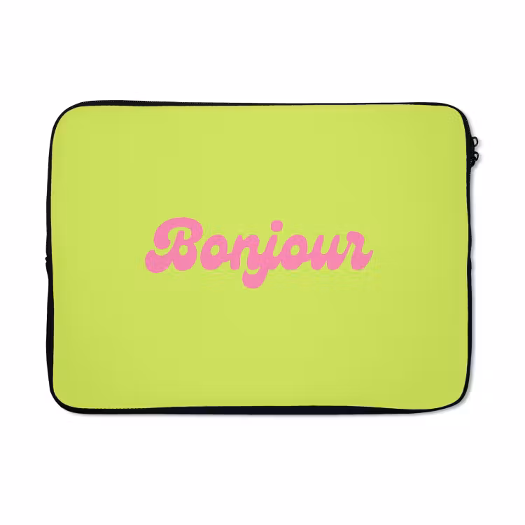 Laptophoes - Groen - Roze bonjour - Retro — 5
