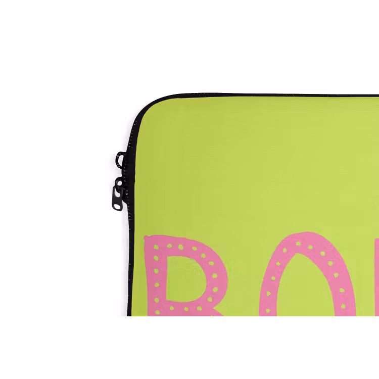 Laptophoes - Groen - Smiley - Bonjour - Roze — 6