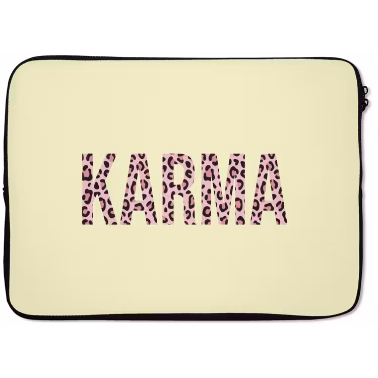 Laptophoes - Karma - Luipaardprint - Geel — 1