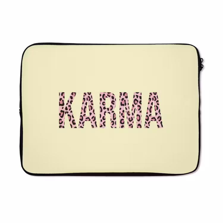 Laptophoes - Karma - Luipaardprint - Geel — 5