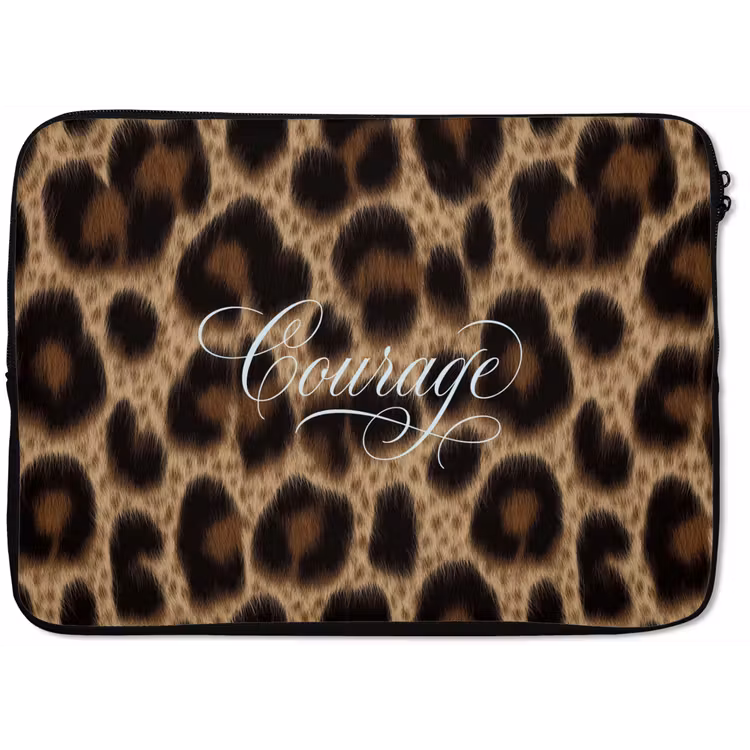 Laptophoes - Luipaardprint - Bruin - Courage - Sierlijk — 1