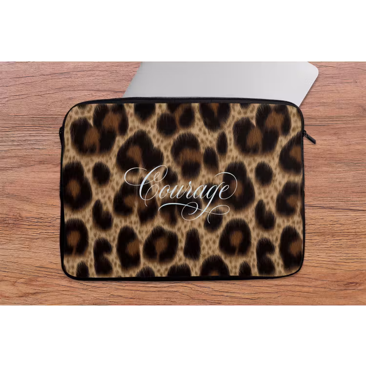 Laptophoes - Luipaardprint - Bruin - Courage - Sierlijk — 2