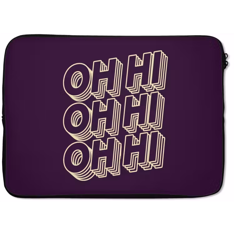 Laptophoes - Oh hi - Paars - 3D — 1