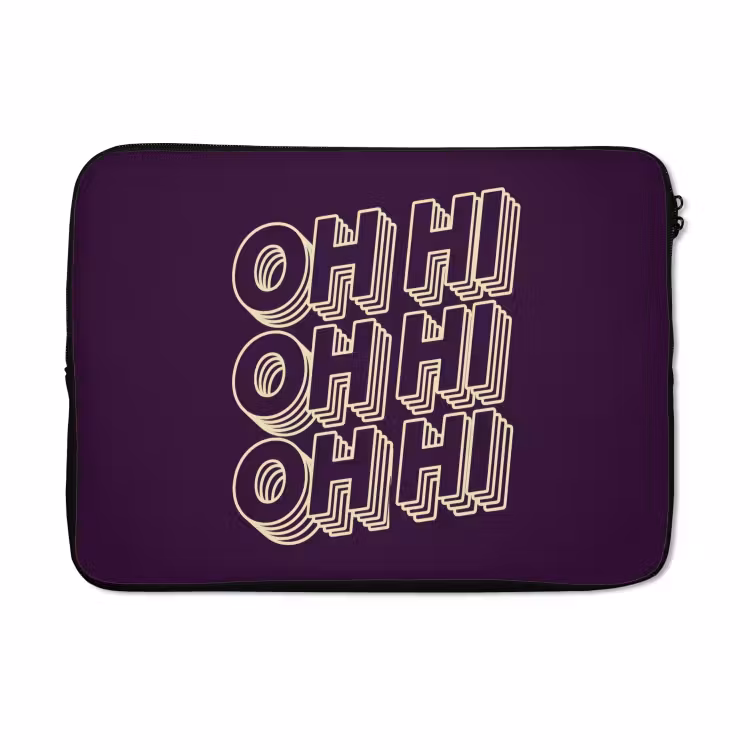 Laptophoes - Oh hi - Paars - 3D — 5