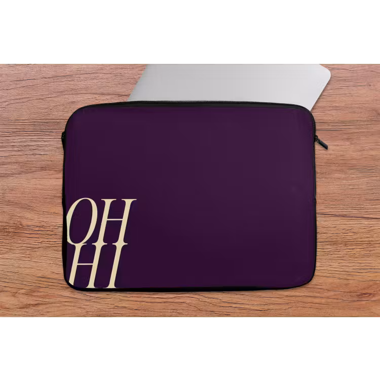 Laptophoes - Oh hi - Paars - Cursief — 2