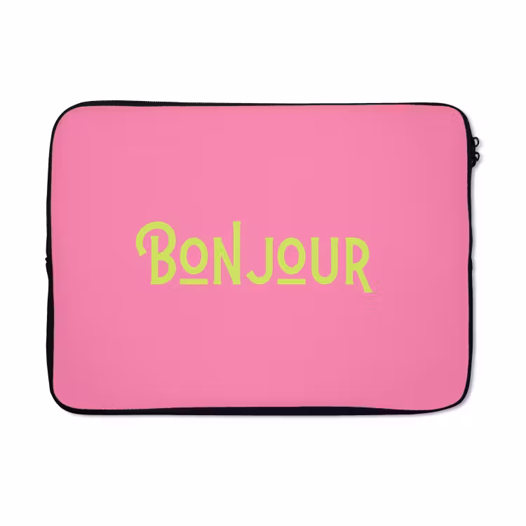 Laptophoes - Roze - Groene Bonjour - art-deco — 5