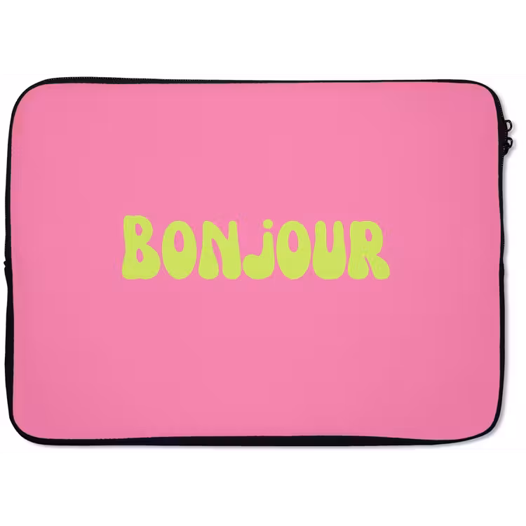 Laptophoes - Roze - Groene bonjour - Organisch — 1