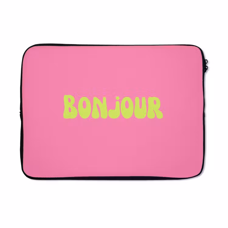 Laptophoes - Roze - Groene bonjour - Organisch — 5