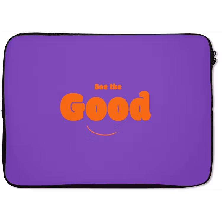 Laptophoes - See the good - Oranje - Paars - Smiley — 1