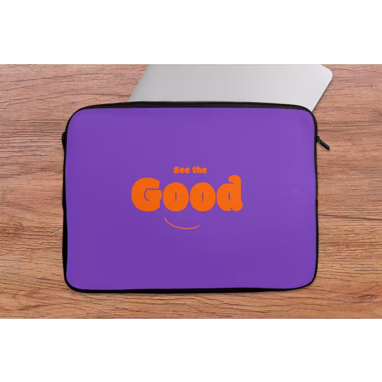 Laptophoes - See the good - Oranje - Paars - Smiley — 2
