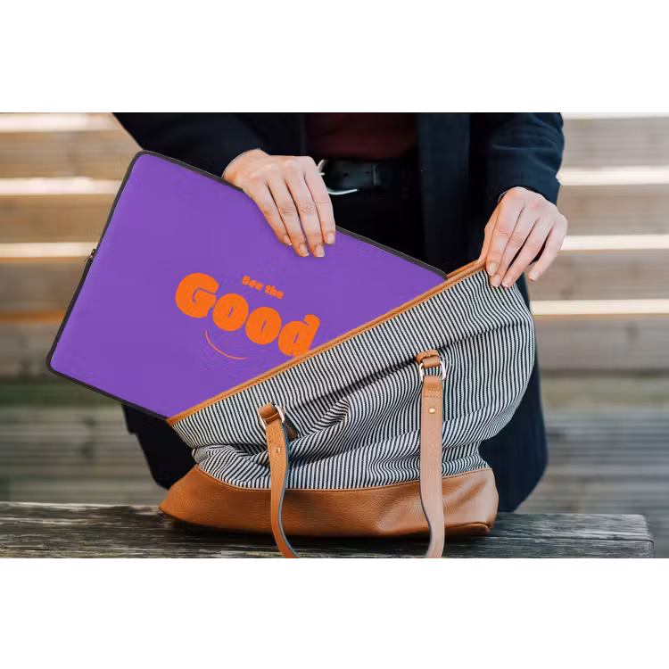 Laptophoes - See the good - Oranje - Paars - Smiley — 4