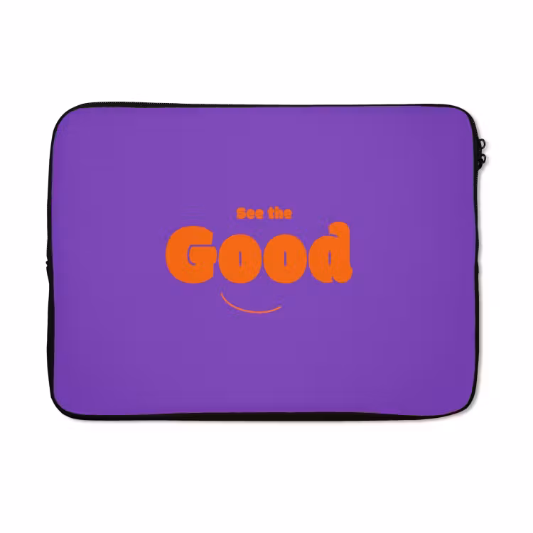 Laptophoes - See the good - Oranje - Paars - Smiley — 5