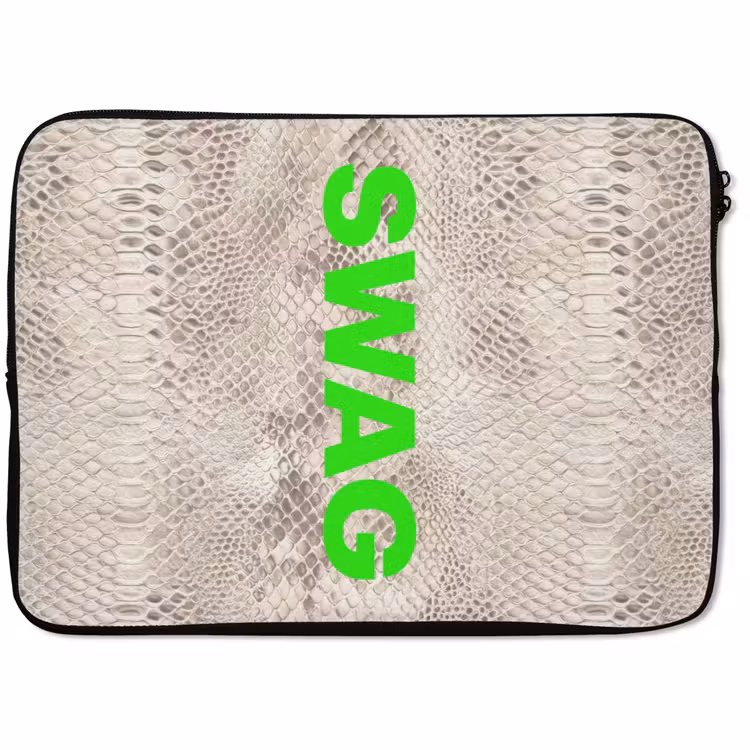 Laptophoes - Slangenprint - SWAG - Neon - Groen — 1