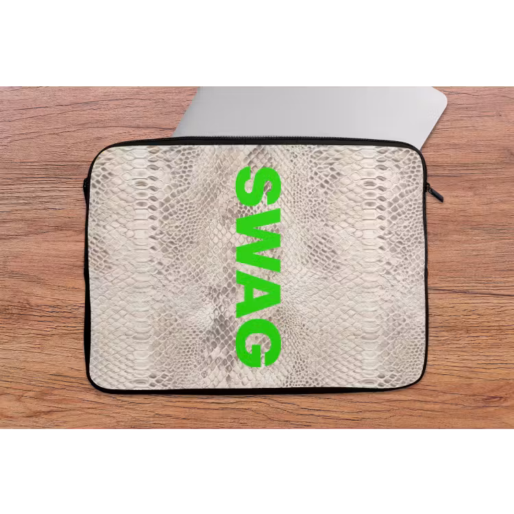 Laptophoes - Slangenprint - SWAG - Neon - Groen — 2
