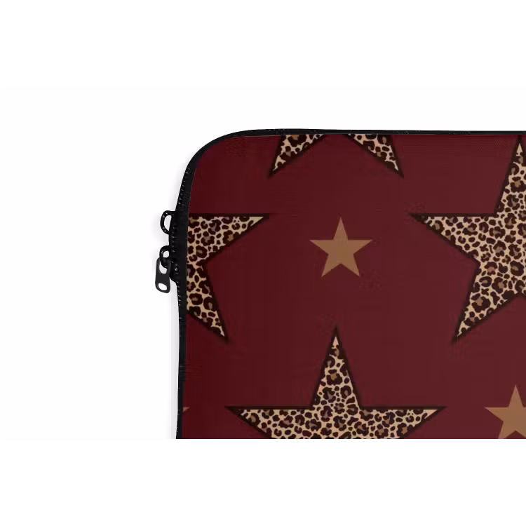 Laptophoes - Sterren - Luipaardprint - Dream - Bordeaux — 6