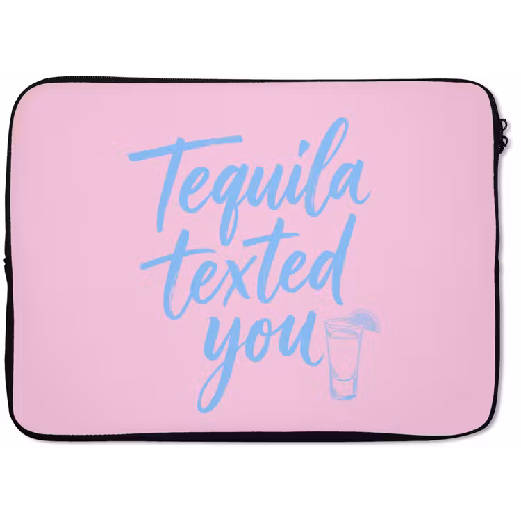 Laptophoes - Tequila texted you - Roze - Blauw — 1
