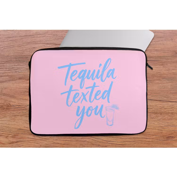 Laptophoes - Tequila texted you - Roze - Blauw — 2