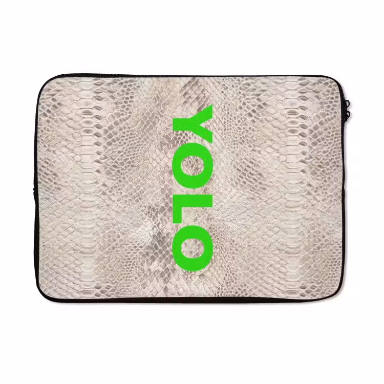 Laptophoes - YOLO - Groen - Neon - Slangenprnt — 5