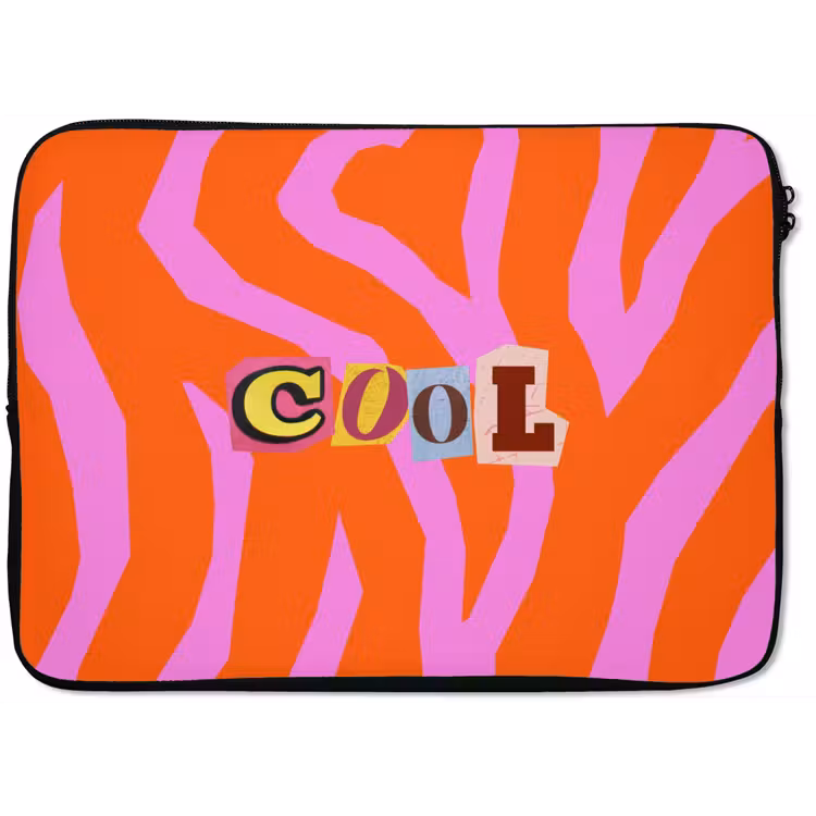 Laptophoes - Zebraprint - Grafisch - COOL - Oranje — 1