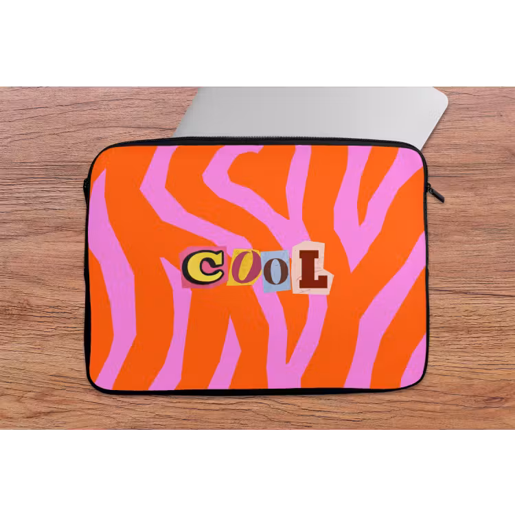 Laptophoes - Zebraprint - Grafisch - COOL - Oranje — 2
