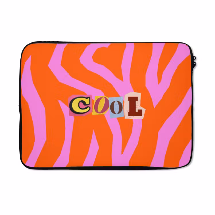 Laptophoes - Zebraprint - Grafisch - COOL - Oranje — 5