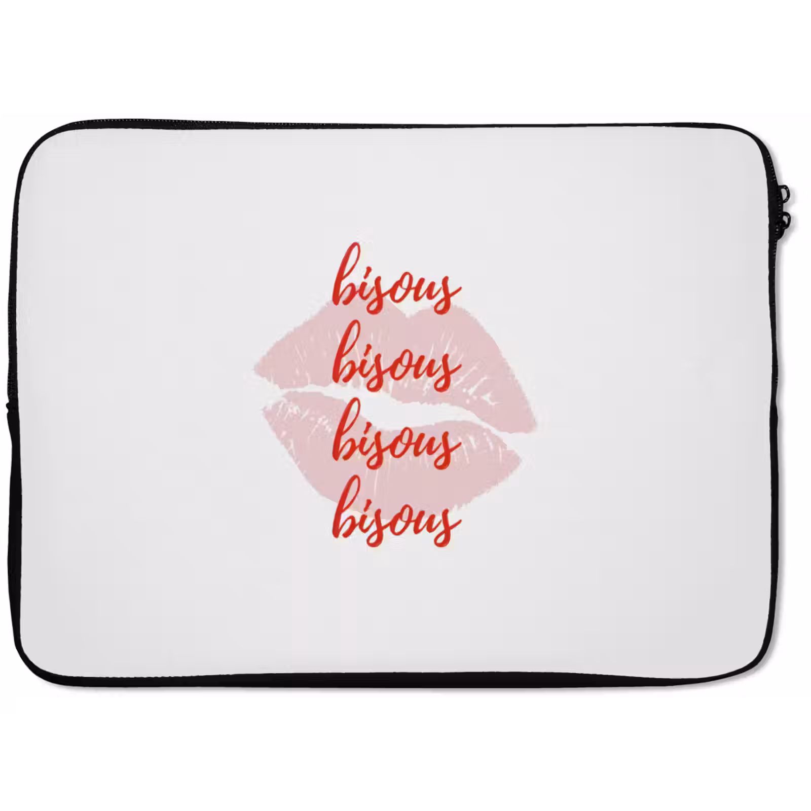 Laptophoes - Bisous - Lip - Wit - Rood — 1