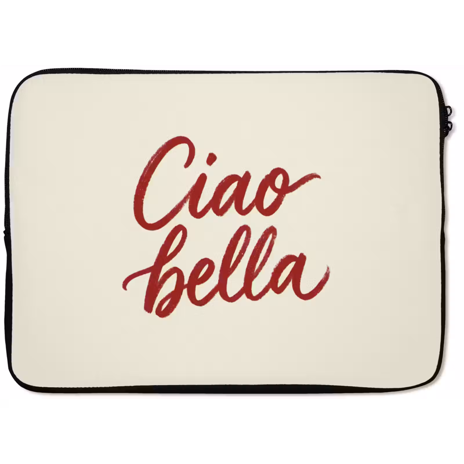Laptophoes - Ciao bella - Rood - Wit - Minimalistisch — 1