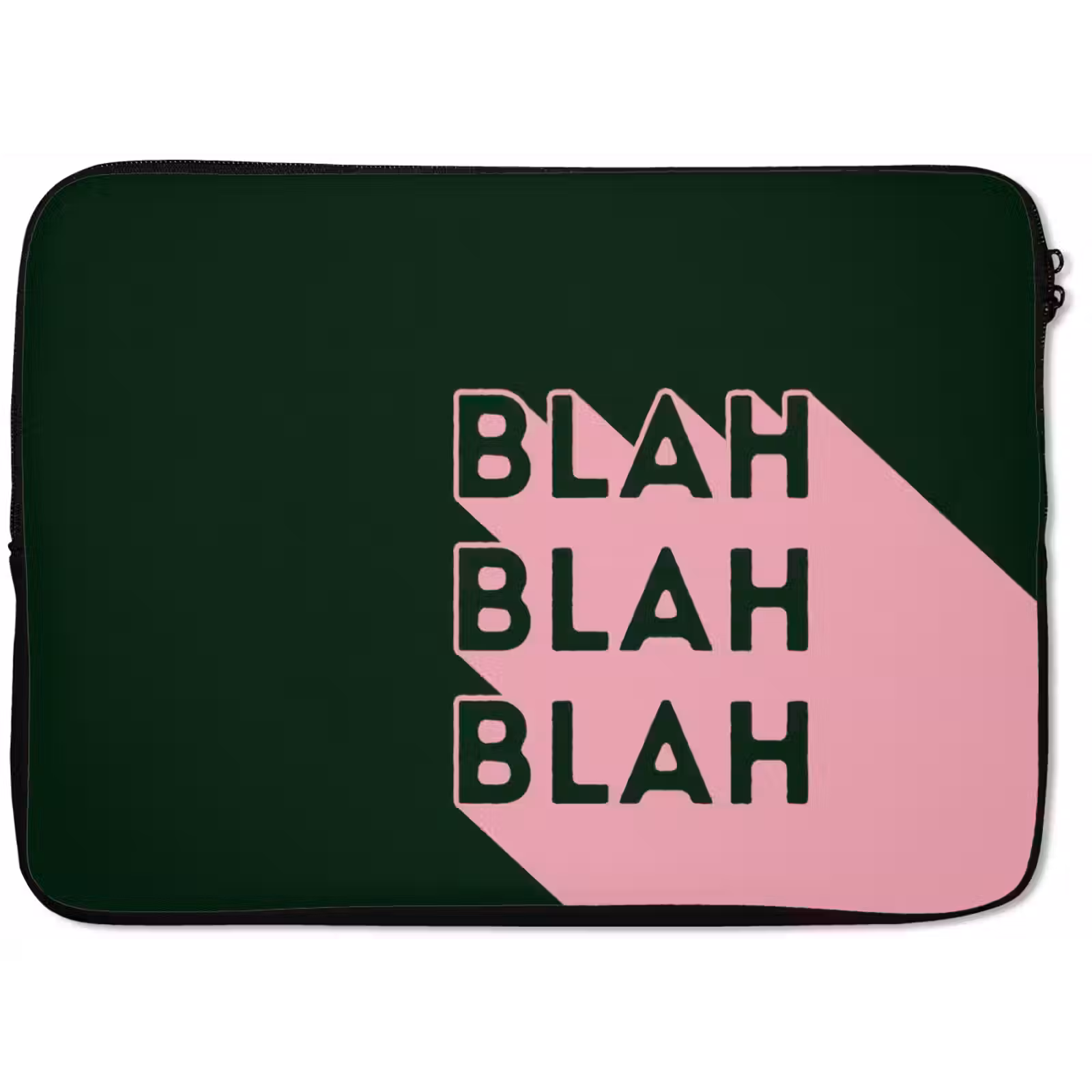 Laptophoes - Donkergroen - Tekst - Schaduw - Grafisch — 1