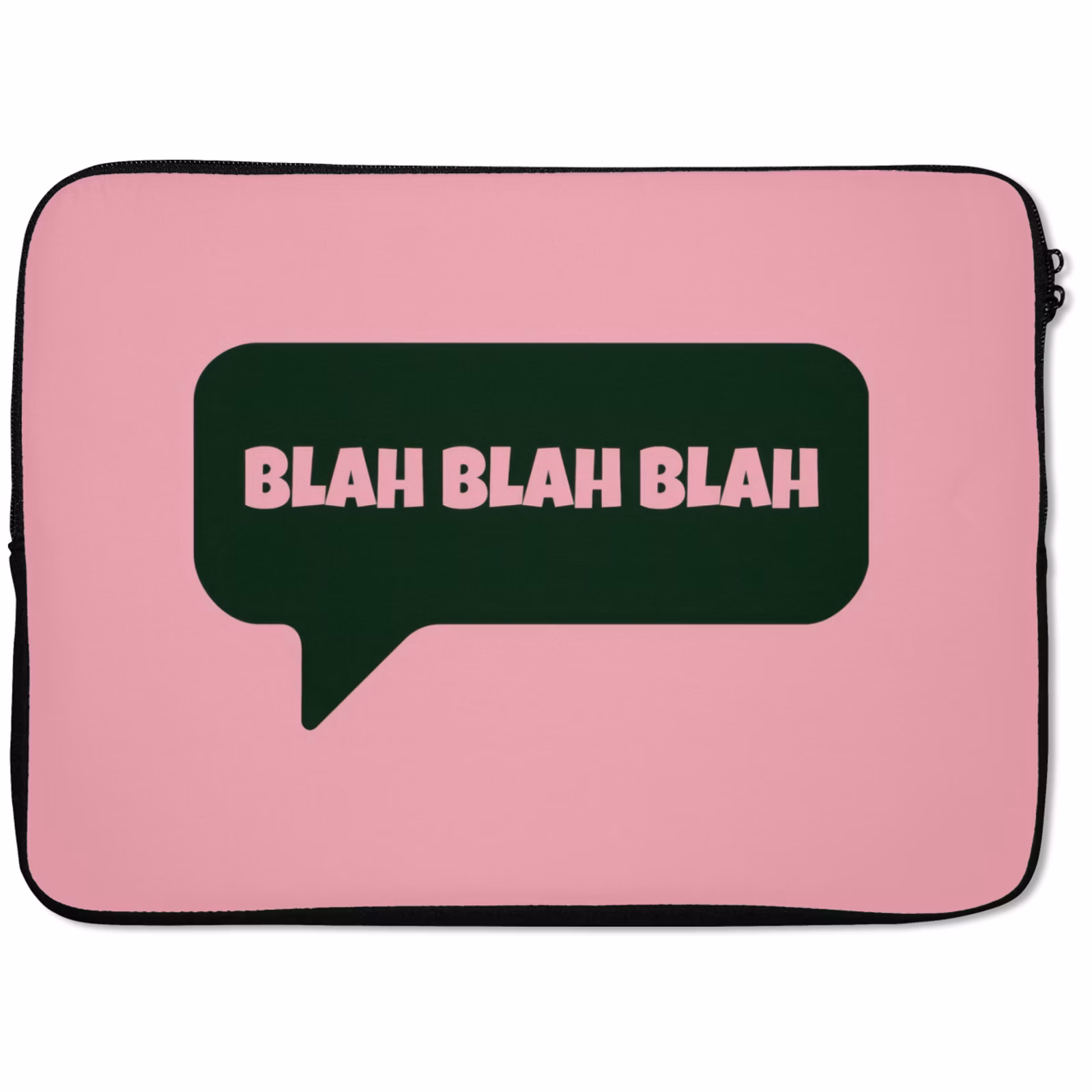 Laptophoes - Roze - Tekstwolk - Groen - BLAH BLAH BLAH — 1