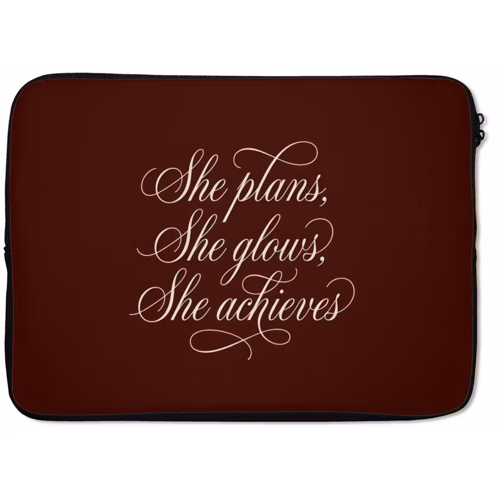 Laptophoes - She plans she glows she achieves - Rood - Cursief — 1