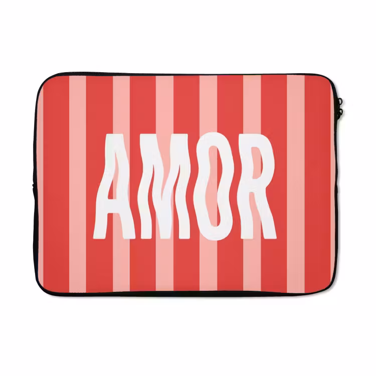 Laptophoes - Amor - Strepen - Rood - Roze — 5