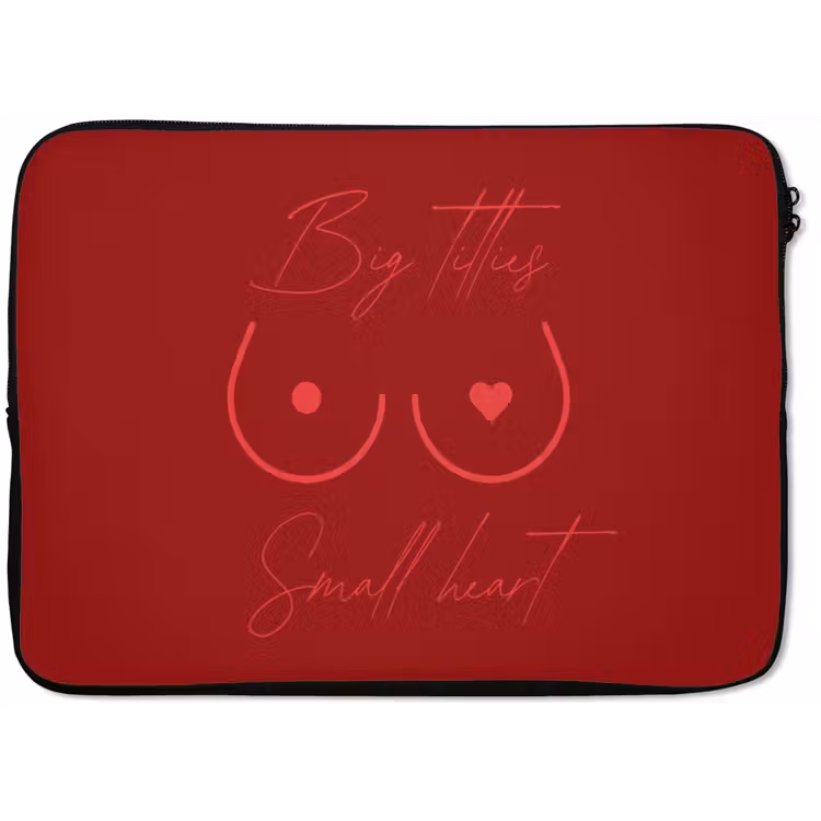 Laptophoes - Big titties small heart - Rood - Hart — 1