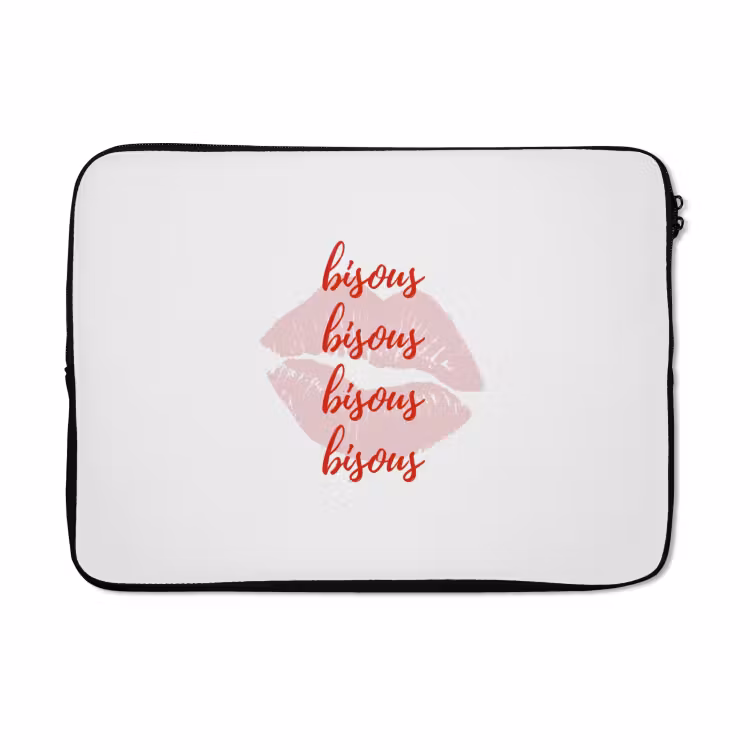 Laptophoes - Bisous - Lip - Wit - Rood — 5