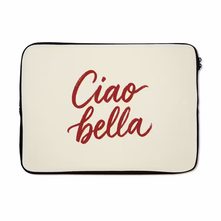 Laptophoes - Ciao bella - Rood - Wit - Minimalistisch — 5