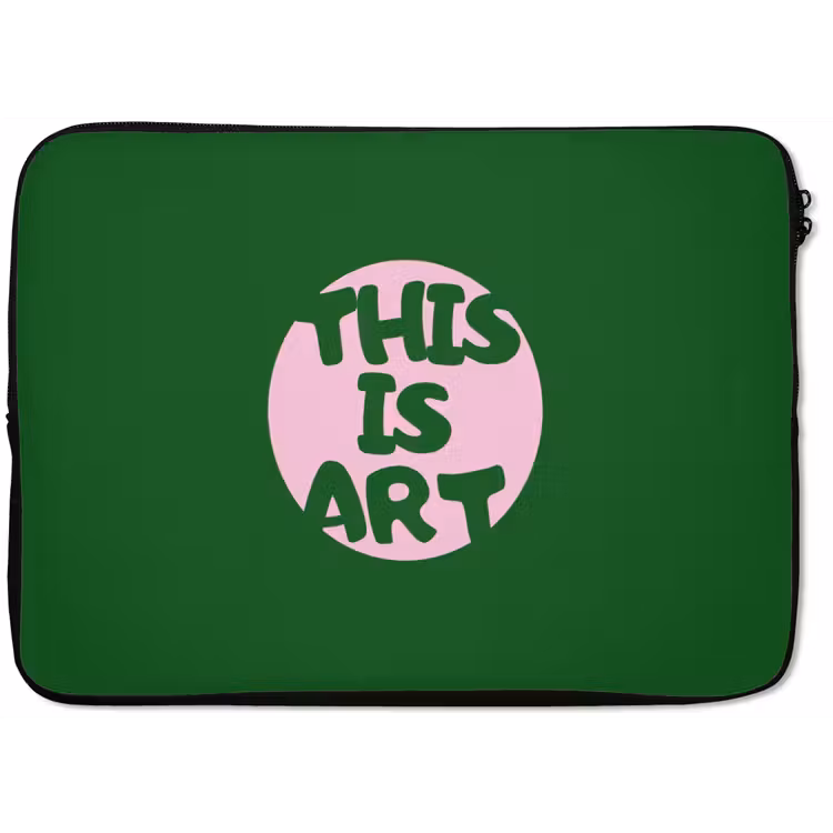 Laptophoes - Cirkel - Roze - Tekst - Art — 1