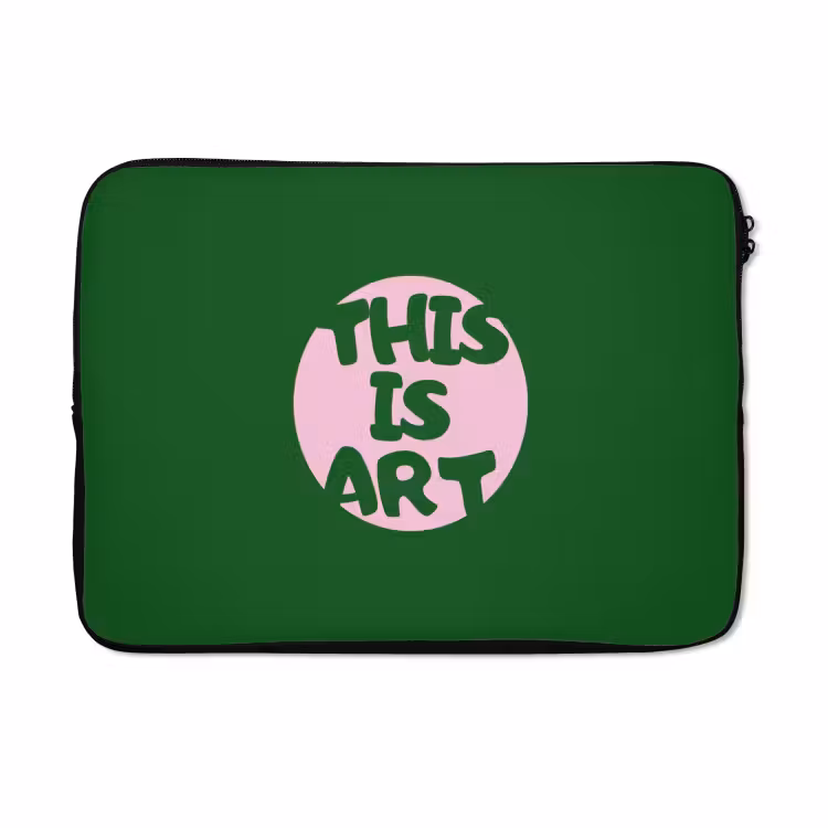 Laptophoes - Cirkel - Roze - Tekst - Art — 5