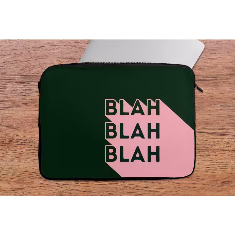 Laptophoes - Donkergroen - Tekst - Schaduw - Grafisch — 2