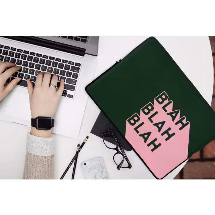 Laptophoes - Donkergroen - Tekst - Schaduw - Grafisch — 3